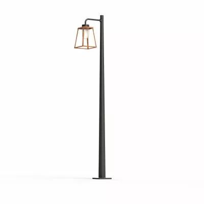 Lampadaire Lampiok 2 N�4 Cuivre patin� vernis 080 - Gris Diffuseur opale (178012080)