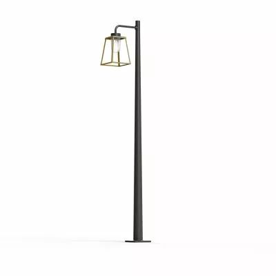 Lampadaire Lampiok 2 N�4 Laiton vernis teint� 070 - Gris Diffuseur opale (178012070)