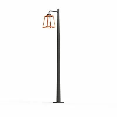 Lampadaire Lampiok 2 N�4 Orang� pur 014 - Gris noir Diffuseur opale (178012014)