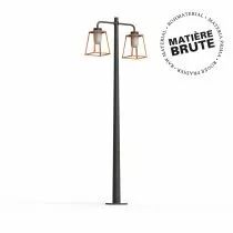 Lampadaire Lampiok 2 N°5 Cuivre brut 082 - Gris noir Diffuseur opale (178014082)