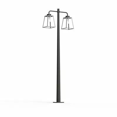 Lampadaire Lampiok 2 N�5 Gris soie 105 - Gris noir Diffuseur opale (178014105)