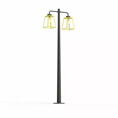Lampadaire Lampiok 2 N�5 Jaune soufre 068 - Gris noir Diffuseur opale (178014068)