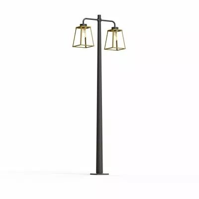 Lampadaire Lampiok 2 N�5 Laiton vernis teint� 070 - Gris Diffuseur opale (178014070)