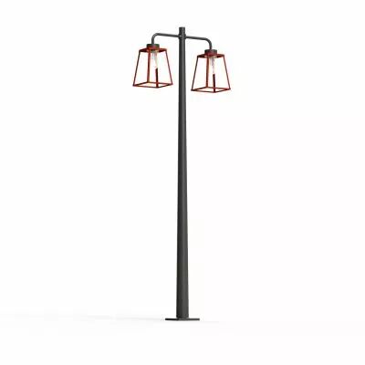 Lampadaire Lampiok 2 N�5 Rouge tomate 110 - Gris noir Diffuseur opale (178014110)