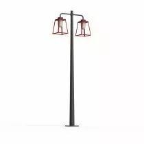 Lampadaire Lampiok 2 N&deg;5 Rouge tomate 110 - Gris noir Diffuseur opale (178014110)