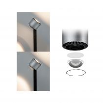 Lampadaire LED Aldan 12 W Noir/Alu brossé gradable (79717 )