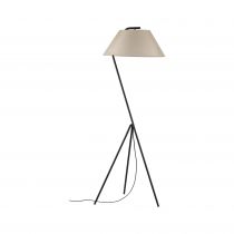 Lampadaire Narve 1 flamme avec abat-jour tissu beige/noir (79724 )