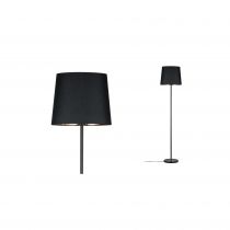 Lampadaire Neordic Enja 1 flamme avec Abat-jour en tissu Noir / Cuivre / Marbre (79612)