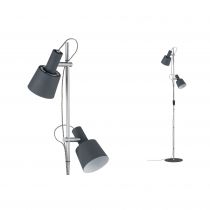 Lampadaire Neordic Haldar 2 flammes Gris fonc / Chrome mat (79690)
