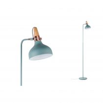 Lampadaire Neordic Juna 1 flamme Vert satin / Cuivre / Bois (79654)