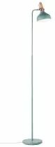 Lampadaire Neordic Juna 1 flamme Vert satiné / Cuivre / Bois (79654)