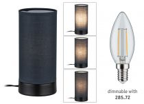 Lampe à  poser Pia E14 max. 25W Noir mat (77059)