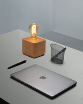 LAMPE À POSER en BOIS, douille E27