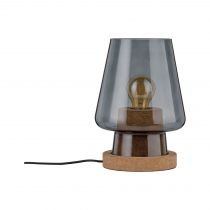 Lampe à poser Iben 1 flamme Verre fumé / Liège (79736 )