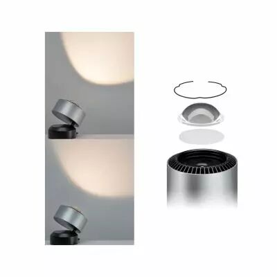 Lampe � poser LED Aldan 3 W Noir/Alu bross� gradable (79718 )