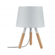 Lampe  poser Neordic Berit 1 flamme avec abat-jour en tissu Blanc / Bois (79646)