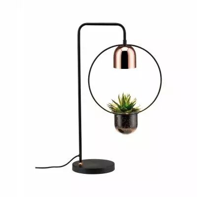 Lampe � poser Neordic Fanja max 1x20W GU10 Noir/cuivre 230V m�tal (79746)