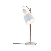 Lampe à poser Neordic Haldar 1 flamme Blanc / Cuivre (79658)