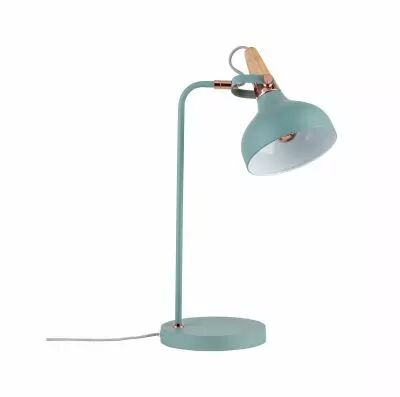Lampe � poser Neordic Juna 1 flamme Vert satin� / Cuivre / Bois (79651)
