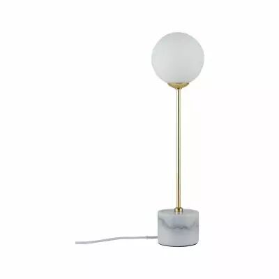 Lampe � poser Neordic Moa 1 flamme Marbre Blanc / Dor� mat (79661)