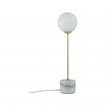 Lampe  poser Neordic Moa 1 flamme Marbre Blanc / Dor mat (79661)