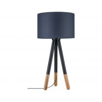 Lampe  poser Neordic Rurik 1 flamme avec Abat-jour en tissu Gris / Bois (79635)