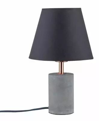 Lampe � poser Neordic Tem 1 flamme avec abat-jour en tissu Blanc / Cuivre / B�ton (79622)
