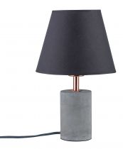 Lampe à poser Neordic Tem 1 flamme avec abat-jour en tissu Blanc / Cuivre / Béton (79622)