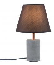 Lampe à poser Neordic Tem 1 flamme avec abat-jour en tissu Blanc / Cuivre / Béton (79622)