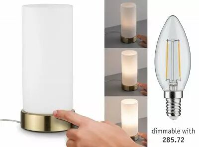 Lampe � poser Pinja max.1x20W E14 Blanc/laiton br 230 V m�tal/verre (77055)