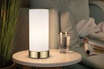 Lampe à poser Pinja max.1x20W E14 Blanc/laiton br 230 V métal/verre (77055)