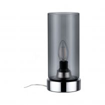 Lampe à poser Pinja max.1x20W E14 Chr/verre fumé br 230V métal/verre (77056)