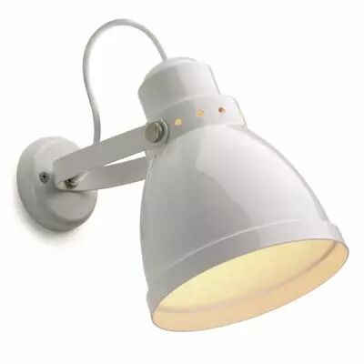 lampe d\'atelier r�tro m�tal blanche. E27 diam 15,5cm (182550)