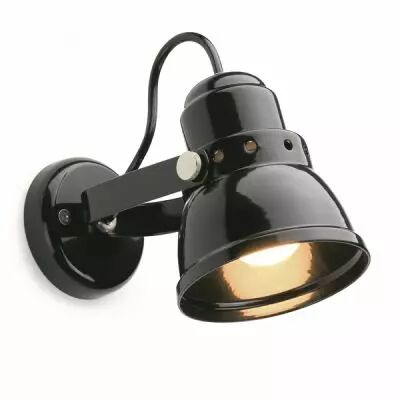 lampe d\'atelier r�tro m�tal noire. E27 diam 10cm (182554)