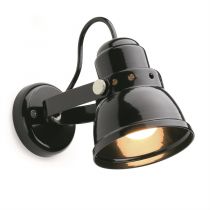 lampe d\'atelier rétro métal noire. E27 diam 10cm (182554)