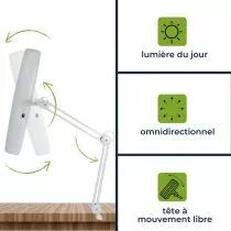 Lampe de bureau - 3 x 14w - blanc (VTLAMP6)