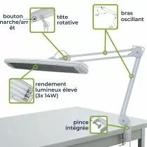 Lampe de bureau - 3 x 14w - blanc (VTLAMP6)