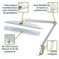 Lampe De Bureau Led - Intensit&eacute; Variable - 84 Leds - Blanc (VTLLAMP17)