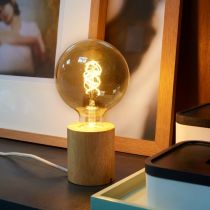 Lampe en bois à poser ou à suspendre, E27