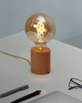 Lampe en bois à poser ou à suspendre, E27