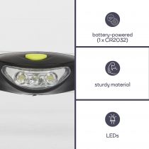 Lampe Frontale Avec 3 Led Blanches Ultralumineuses (EHL7N)