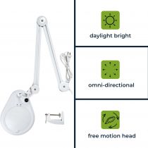 Lampe-loupe 5 dioptries- 22w - blanc (VTLAMP2WN)