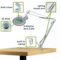 Lampe-loupe 5 dioptries- 22w - blanc (VTLAMP2WN)