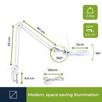 Lampe-loupe 5 dioptries- 22w - blanc (VTLAMP2WN)