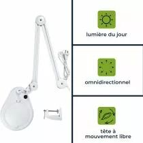 Lampe-loupe 5 dioptries- 22w - blanc (VTLAMP2WN)