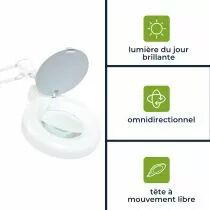 Lampe-loupe 8 dioptries- 22w - blanc (VTLAMP2WN8)