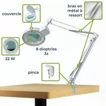Lampe-loupe 8 dioptries- 22w - blanc (VTLAMP2WN8)