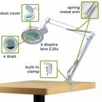 Lampe-loupe led 5 dioptries - 4w - 48 pcs - blanc (VTLLAMP2W)