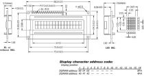 Lcd 16 x 2 bottom view type reflectif (LCD1602LC)