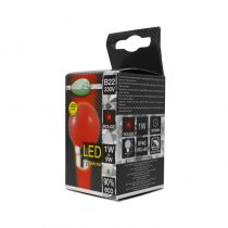 LED 1W BULB B22 ROUGE BOITE (7642)